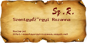 Szentgyörgyi Rozanna névjegykártya